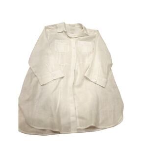 Chico’s | Size 0 (Chico’s sizing) | White Linen Button Front Shirt | No-Iron